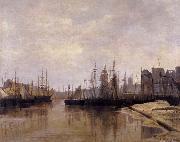 Desavary Charles L'Arriere-port de Dunkerque USA oil painting artist